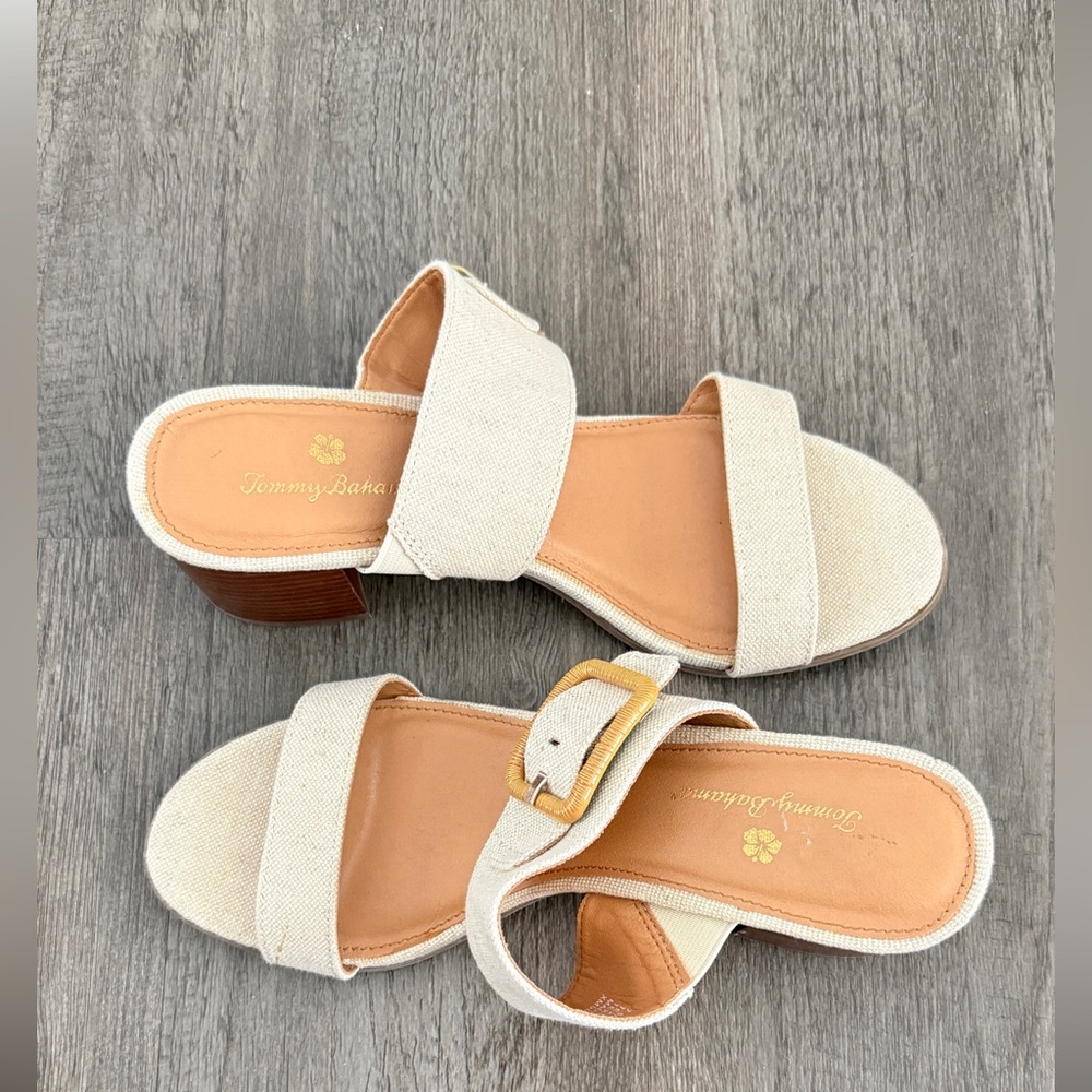 Tommy Bahama Women’s Sandal Trista Linen Block Heel Mule - Picture 4 of 8